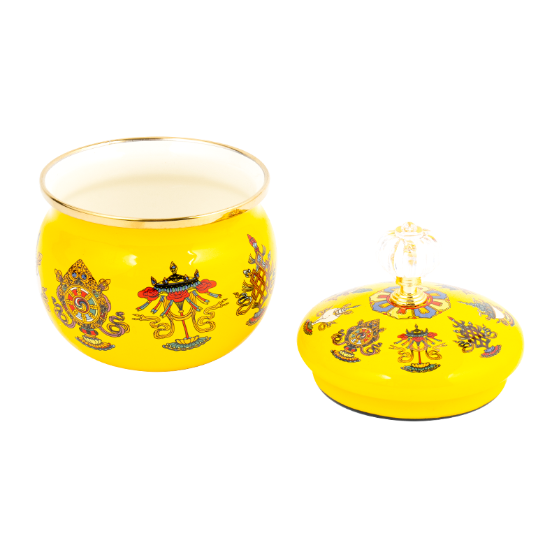 Borcan de zahăr cu email de 9 cm